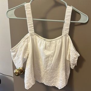 Charlotte Russe off the shoulder white crop top. Perfect for summer!